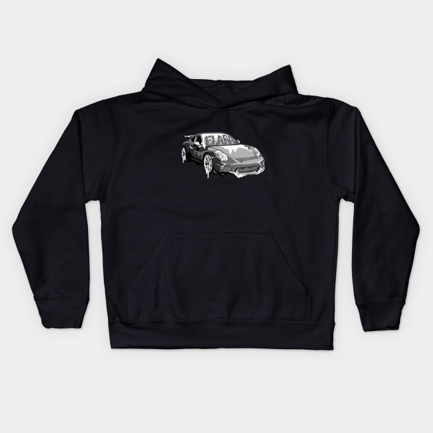 Drippy 911 GT3 Kids Hoodie by Elara Art Design